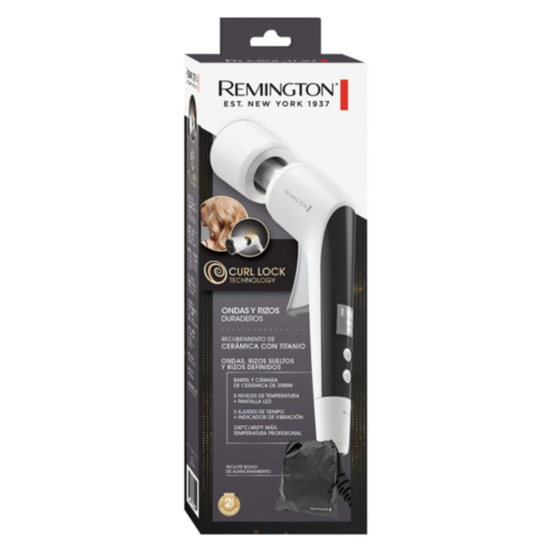 Rizadora de cabello Remington Curl Lock 5 Ajustes de Temperatura Blanco