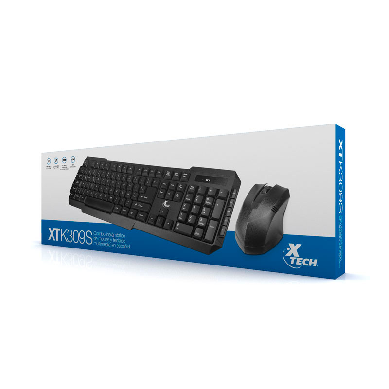 Teclado y Mouse Alámbrico Xtech XTK-309S USB Negro Español