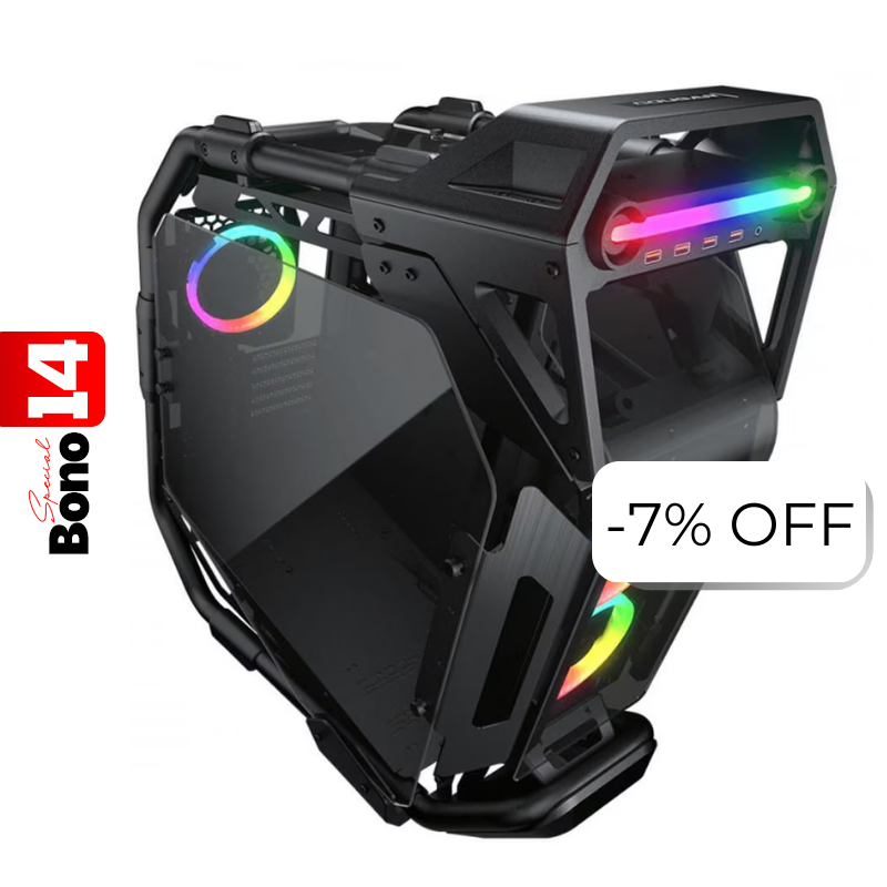 Case Gaming Cougar Cratus RGB Vidrio Templado Media Torre ATX Negro (Sin fuente)