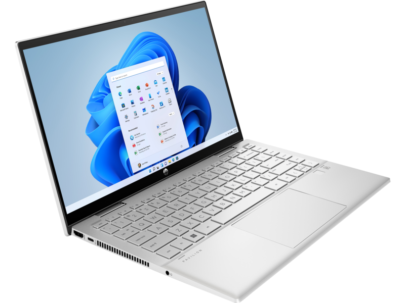 21C1 - HP Pavilion x360 14 Convertible PC FFPlus NaturalSilver FPR Win11 CoreSet FrontFacing