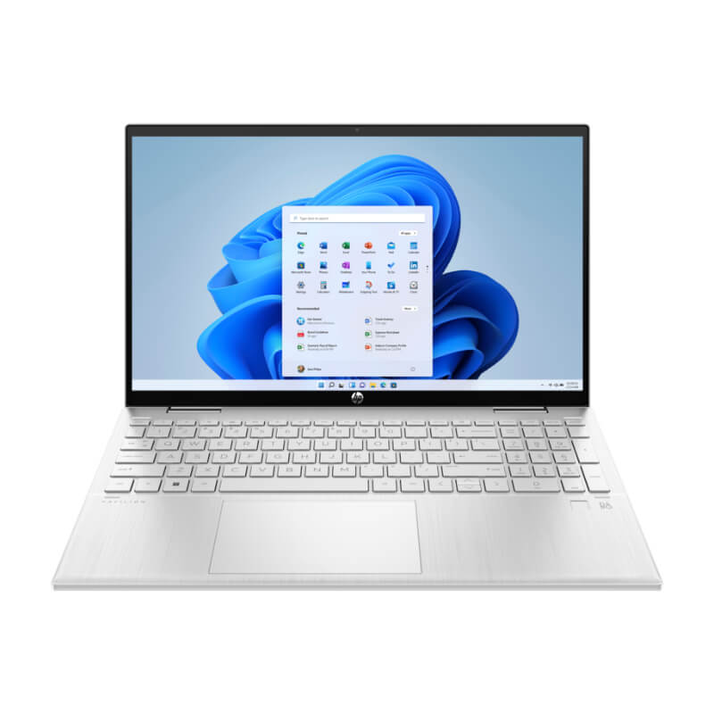 21C1 - HP Pavilion x360 15.6 Convertible PC NaturalSilver FrontRight