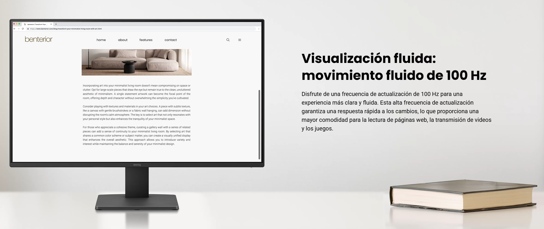 Monitor BenQ con descripcion de 100Hz