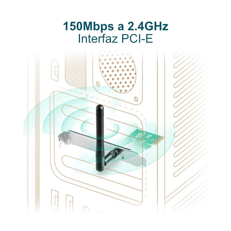 Tarjeta de Red Inalámbrica TP-Link PCIe TL-WN781ND 1 Antena