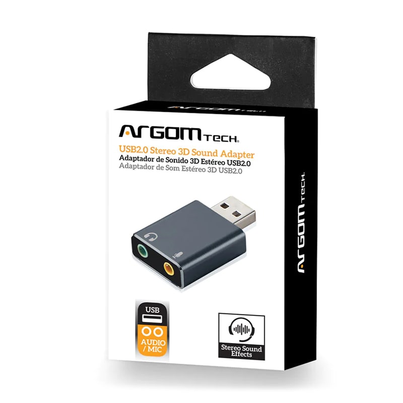 Adaptador de Cable de sonido Argom Estereo USB 2.0