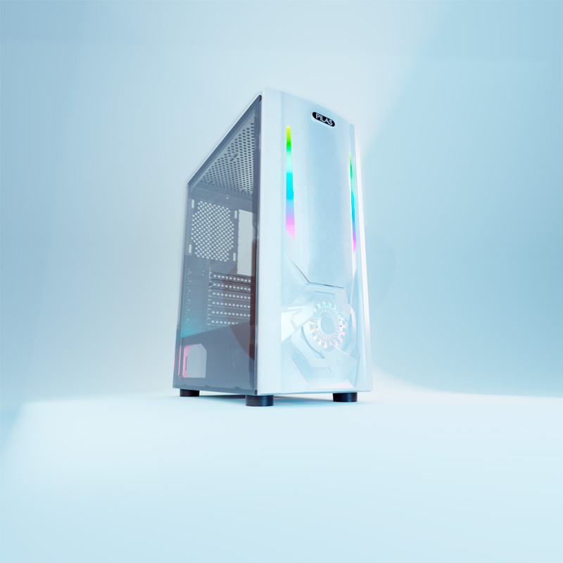 Case Gaming Pilas Tikal J4 RGB Vidrio Templado ATX Blanco (Sin Fuente)