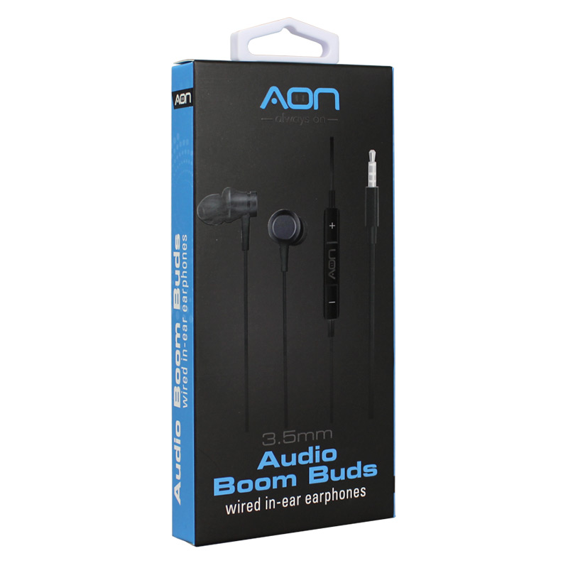 Audífonos AON Lightning In-ear Boom Buds Negro