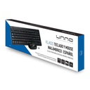 Teclado y Mouse Inalámbrico UnnoTekno Klass Español Negro