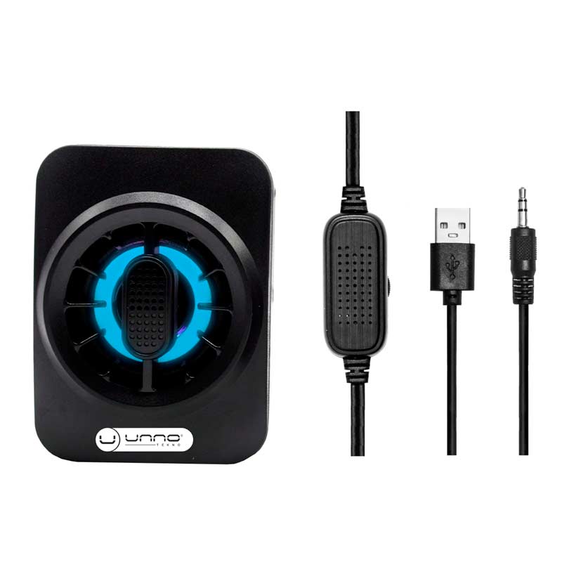 Bocina 2.0 Unno Techno SP9025BK 6W Negro