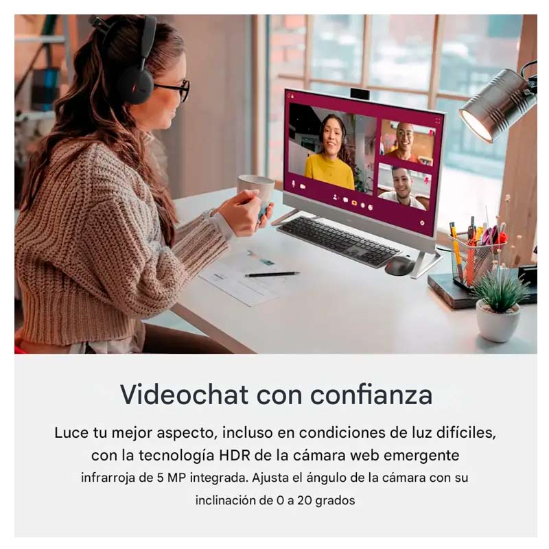 Computadora AIO Dell Inspiron 5352 24" Core 5 120U 16GB RAM 512GB SSD W11 Home Teclado Ingles