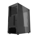 Case DarkFlash DK352 Mesh ATX Mid Tower con 4 ventiladores ARGB, panel lateral de vidrio templado negro.