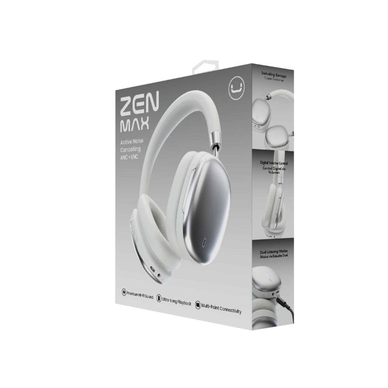 Audífonos Tipo Headset Unno Tekno Bluetooth HS7404WT Zen Max Blanco