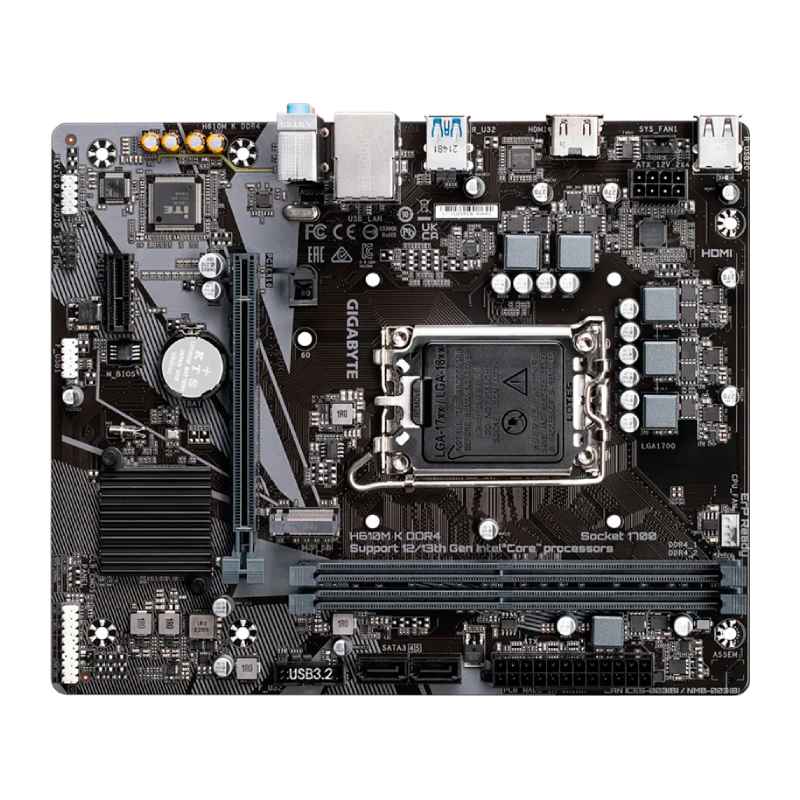 Motherboard Gigabyte H610M K DDR4 Socket LGA1700 12th, 13th y 14th Gen 2xDDR4 Micro-ATX