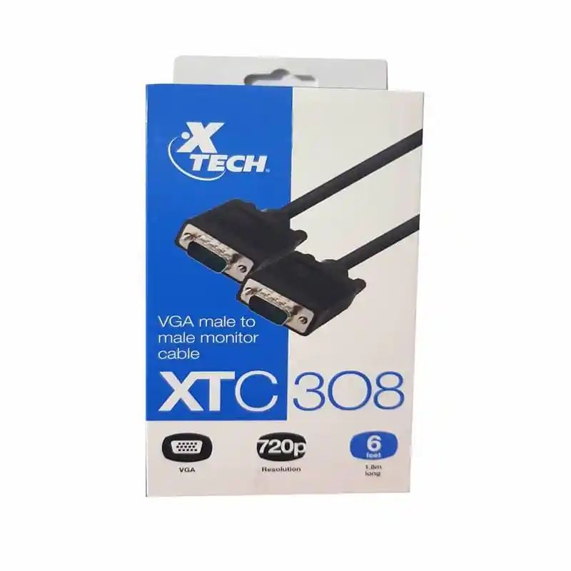 Cable VGA Xtech XTC-308 1.8 Metros Macho-Macho Negro
