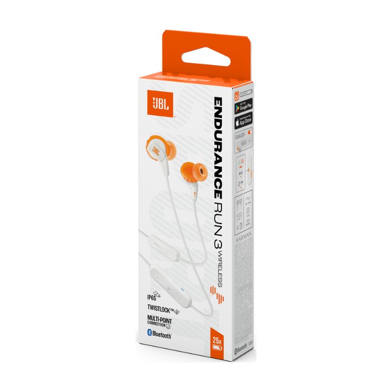 Audífonos Deportivos JBL Endurance Run 3 Wireless Bluetooth con Micrófono Blanco