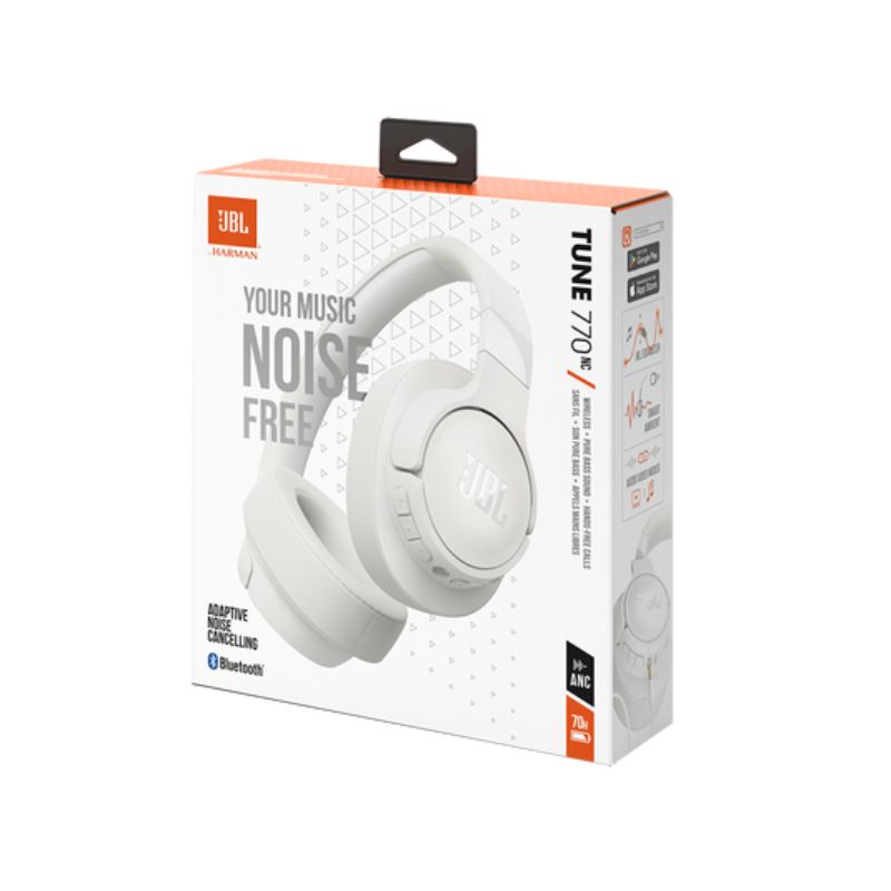 Audífonos JBL Bluetooth tipo Headset Tune 770NC con Micrófono Blanco