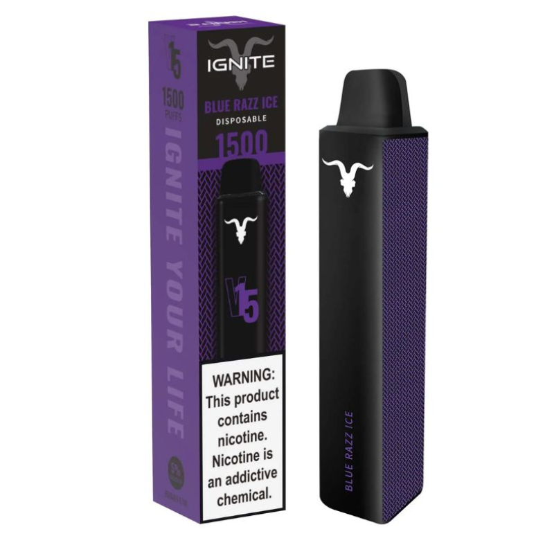 Vape Electronico Ignite V15 1500 Puffs Nic 5g Blue Razz Ice