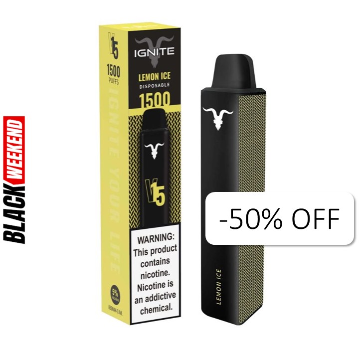 Vape Electronico Ignite V15 1500 Puffs  Nic 5g Lemon Ice