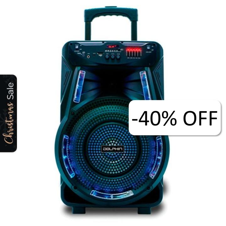 Bocina Bluetooth Dolphin SP-17RBT Trolley 15" con Micrófono 80 RMS Negro