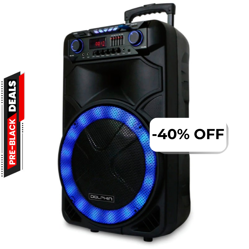 Bocina Bluetooth Dolphin SP-1500RBT Party Speaker 15" 3100W Negro