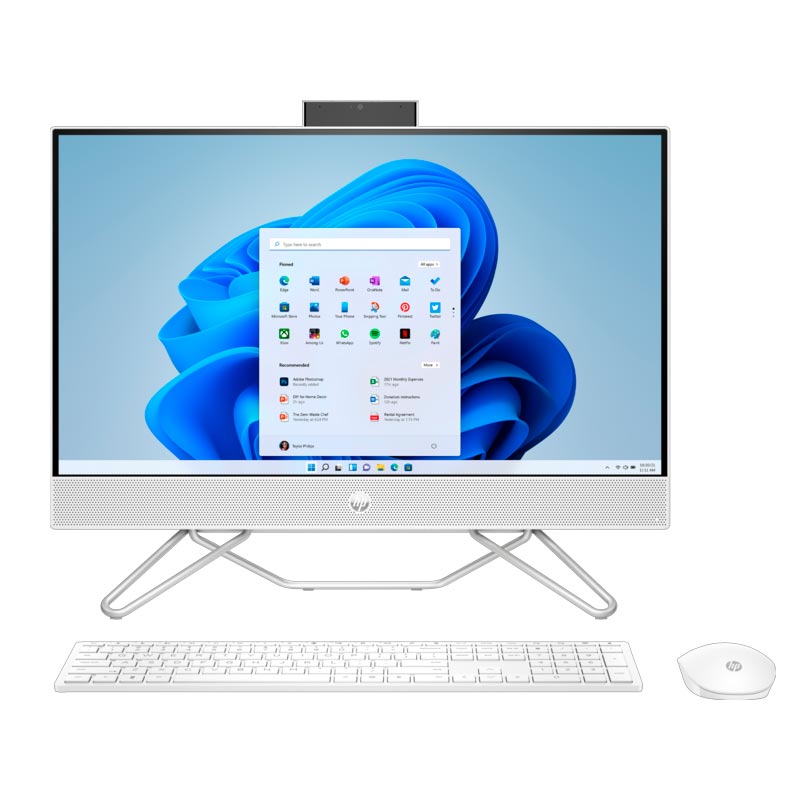Computadora HP AIO 24-cb1025la 23.8" i5-1235U 8GB RAM 512GB SSD Blanco W11 Home Teclado Español