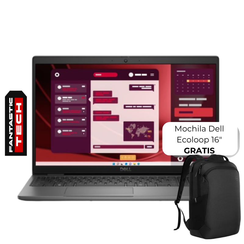 Laptop Dell Latitude 3550 15.6" i5-1335U 8GB RAM 512GB SSD W11 Pro Gris Oscuro Teclado Español