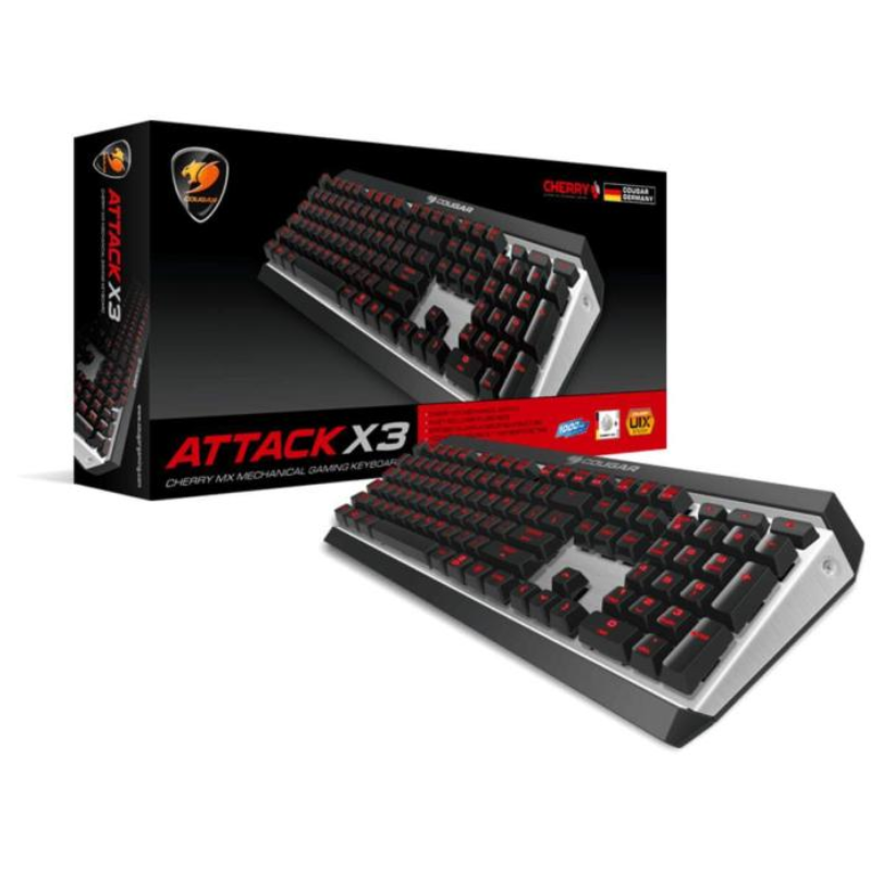 Teclado Gaming Mecánico Alámbrico Cougar Attack X3 Inglés Gris Claro