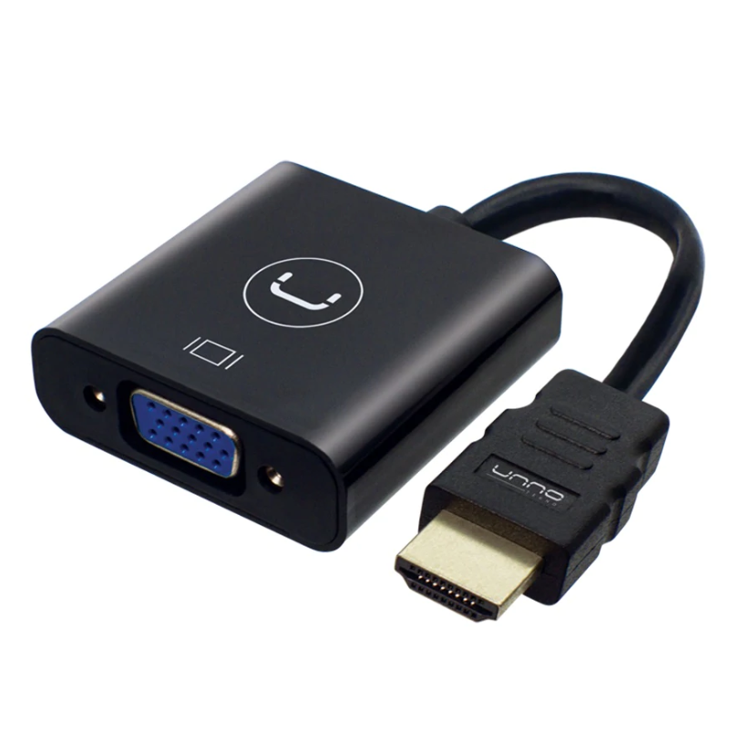 Adaptador Unno Tekno HDMI a VGA AD4202BK Macho-Hembra Negro