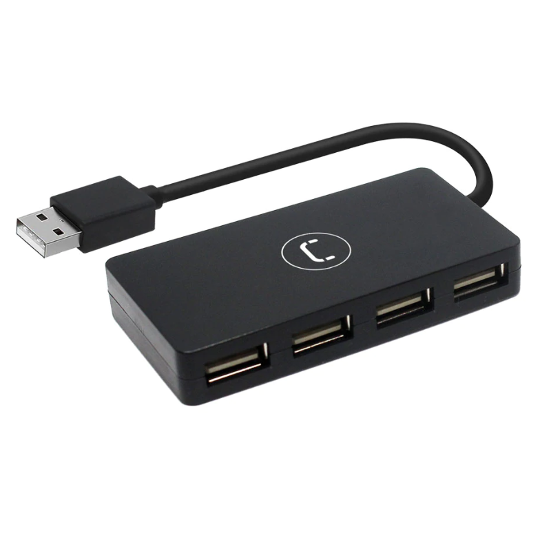 Hub Unno Tekno 4 Puertos USB 2.0 Negro