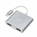 Adaptador Unno Tekno USB-C a HDMI HB1103SV Plateado