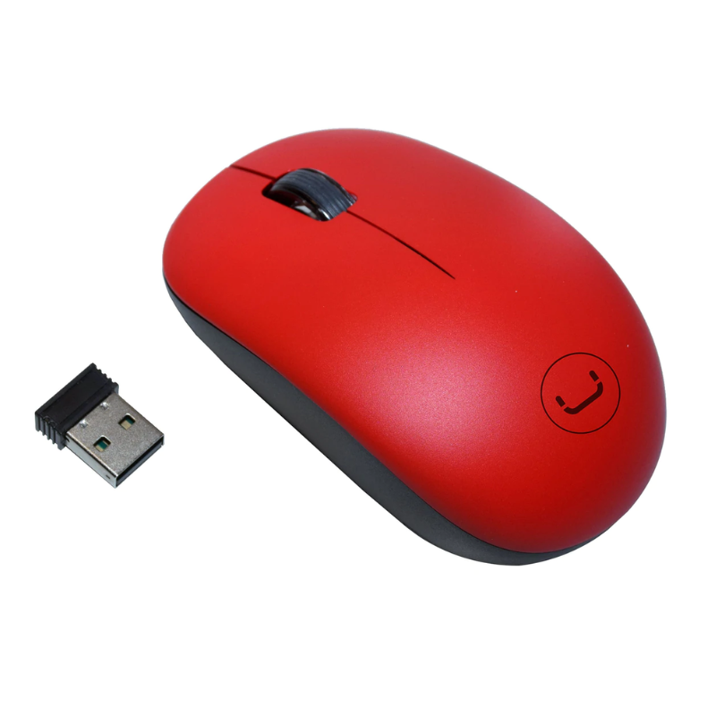 Mouse Inalámbrico Unno Tekno Curve 1200DPI Rojo