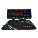 Teclado y Mouse Gaming Alámbrico Unno Tekno Brave Negro USB Inglés + Mousepad
