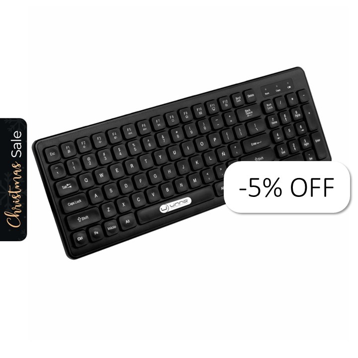 Teclado Inalámbrico Unno Tekno Klass Negro Español