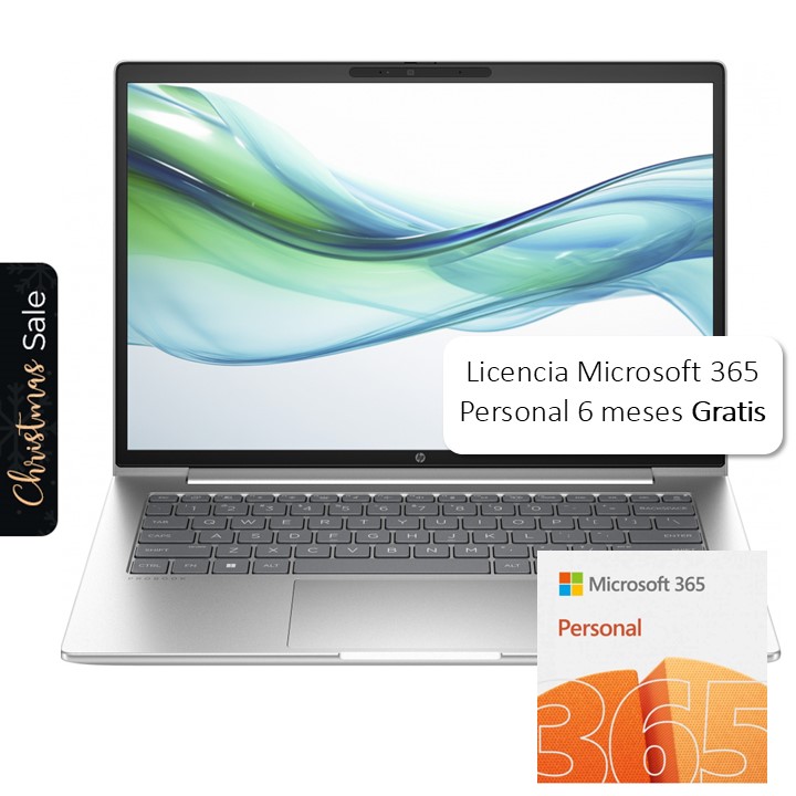 Laptop HP ProBook 445 G11 14" AMD Ryzen 5 7535U 16GB RAM 512GB SSD W11 Pro Plateada Teclado Español