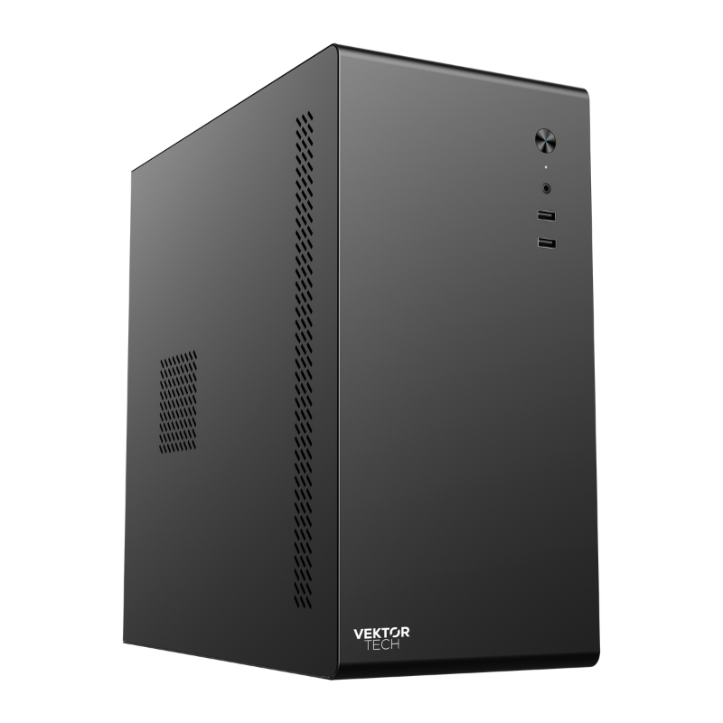 Case VektorTech A200 Media Torre Micro ATX Negro + Fuente de Poder 600W