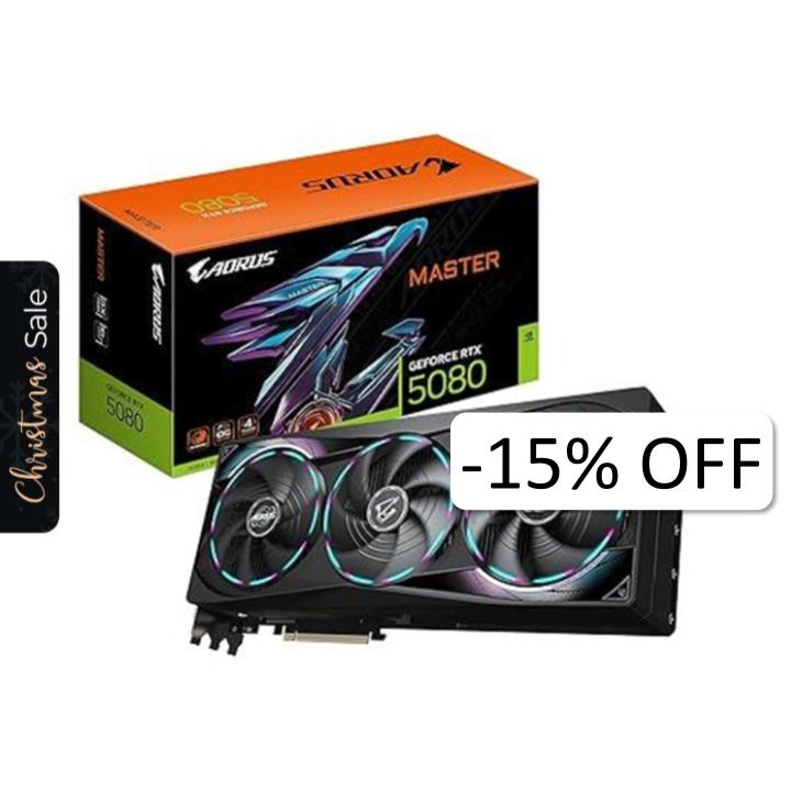 Tarjeta de Video 16GB GDDR7 Gigabyte AORUS GeForce RTX 5080 MASTER HDMI DP PCIe 5.0