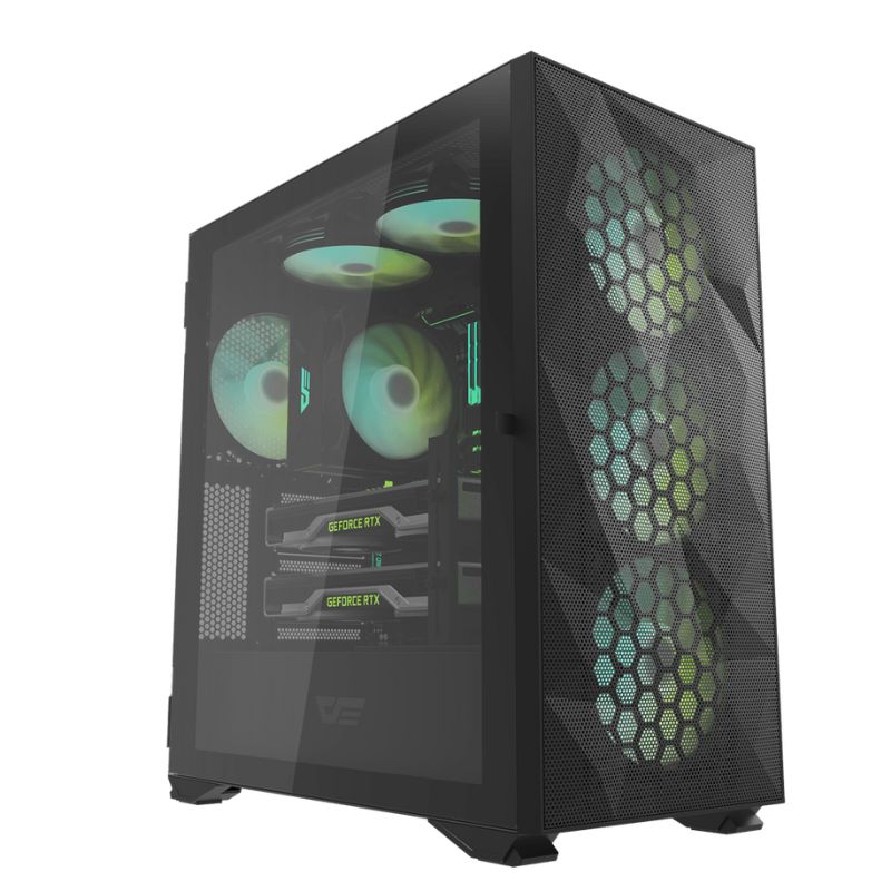 Case Gaming DarkFlash DLX21 Mesh V3 Mid Tower Vidrio Templado E-ATX Negro