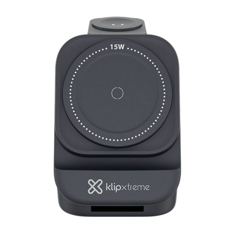 Estación de Carga Inalámbrica 3 en 1 Klip Xtreme PowerDesk Lite Negro
