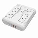 Regleta Unno Tekno PW5086WT PowerPod 6-en-1 Giratorio Blanco